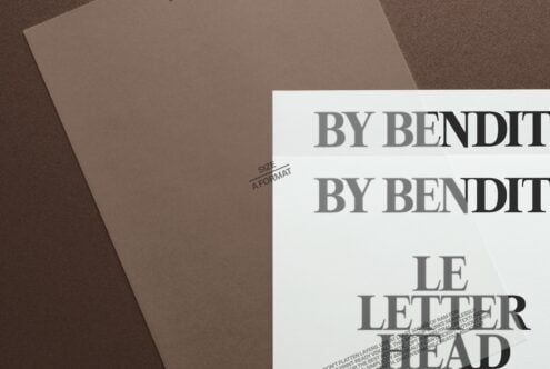 Cream paper with By Bendit branding overlaid, showing letterhead mockup