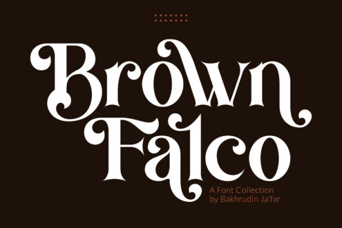 Brown Falco ornate serif font collection by Bakhrudin Ja'far