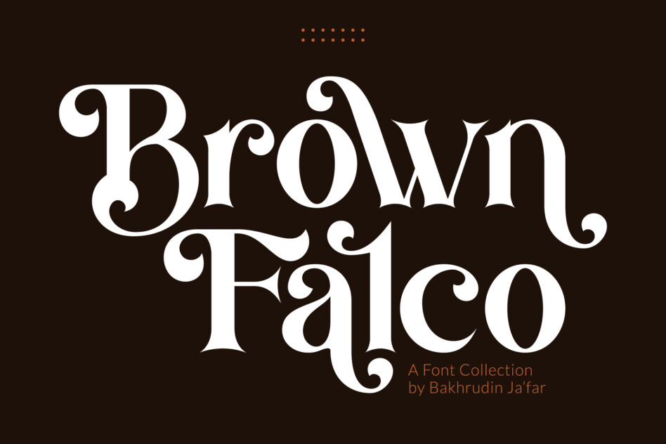 Brown Falco ornate serif font collection by Bakhrudin Ja'far