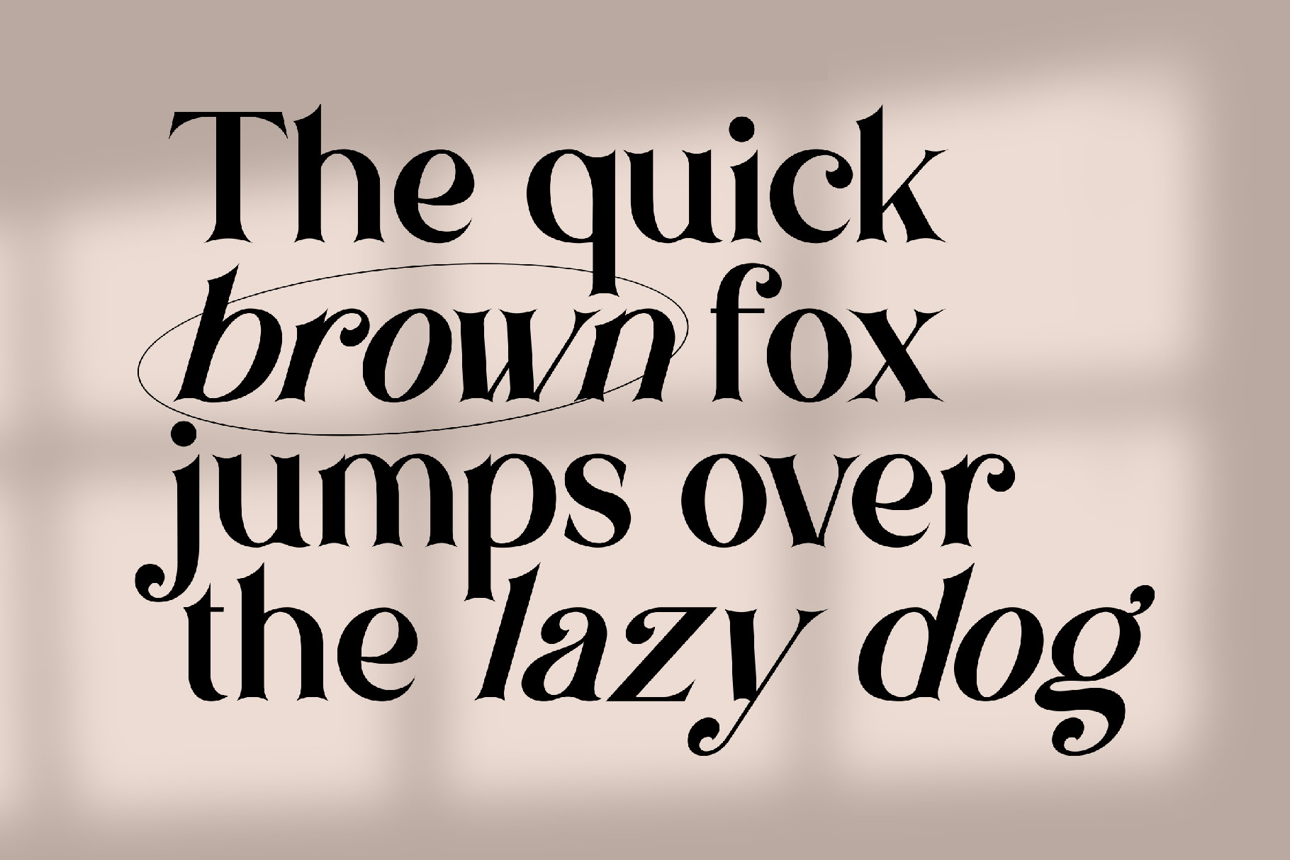 Quick brown fox jumps over lazy dog serif typography sample