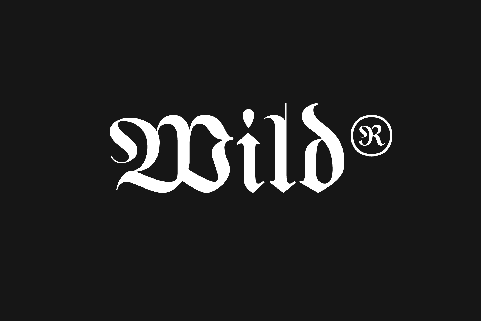 2mals R registered trademarked typeface on dark background