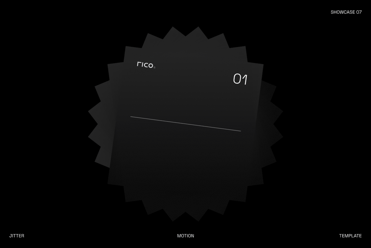Dark badge mockup with jagged star edges, minimal branding layout on black background