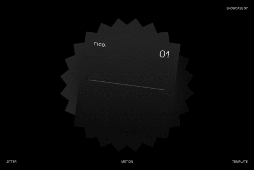 Dark badge mockup with jagged star edges, minimal branding layout on black background