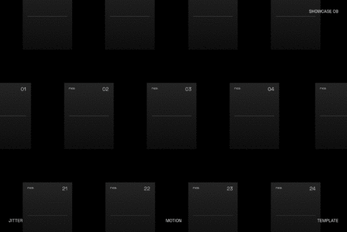 Fico mockup showcase grid with numbered frames on dark background