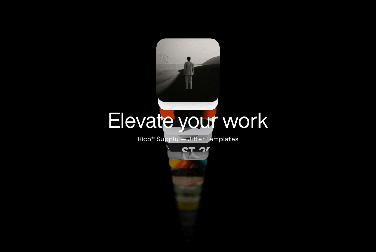 Paint brush mockup showing landscape image with Elevate your work messaging