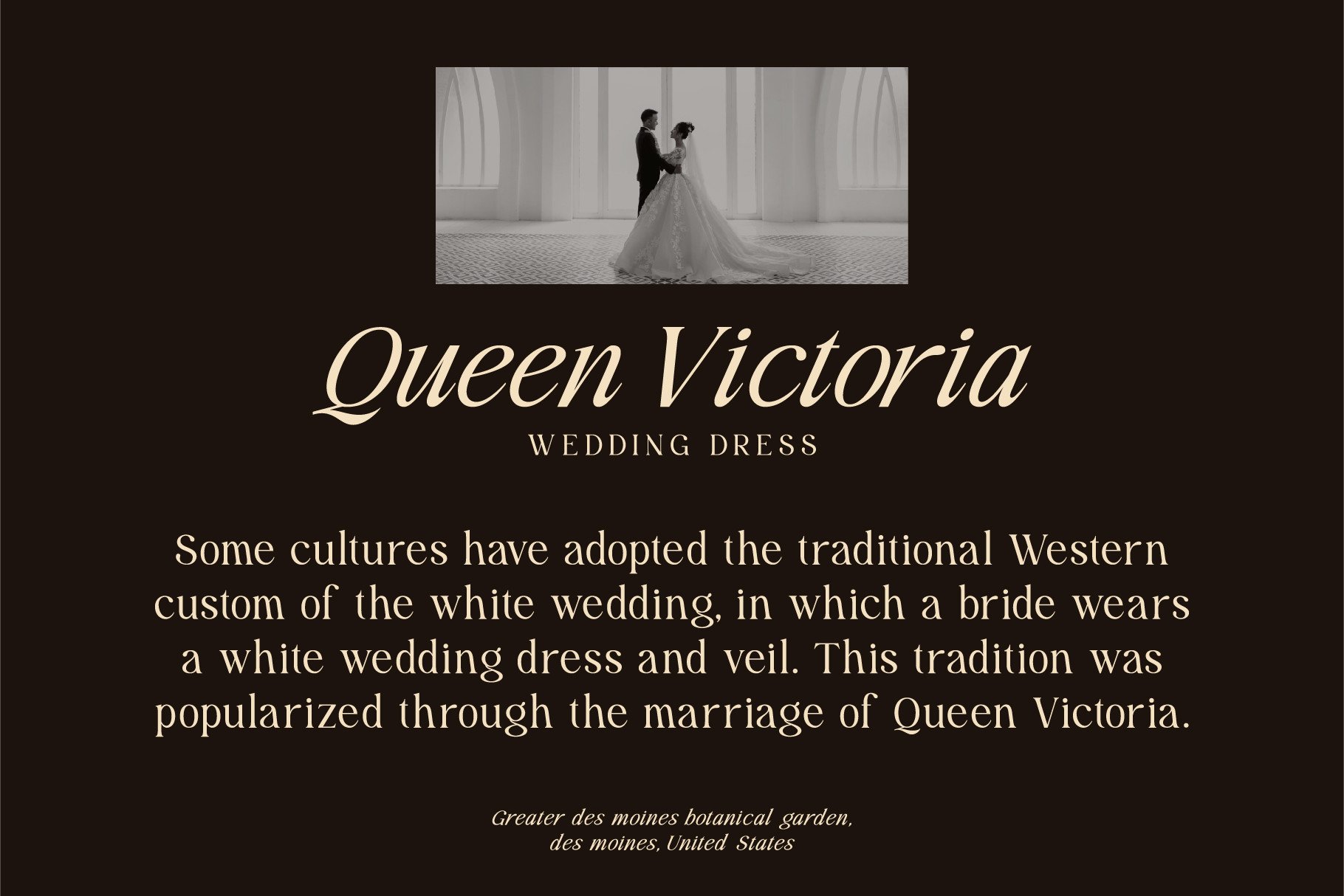 Wedding dress editorial layout with black white bride couple photo editorial text