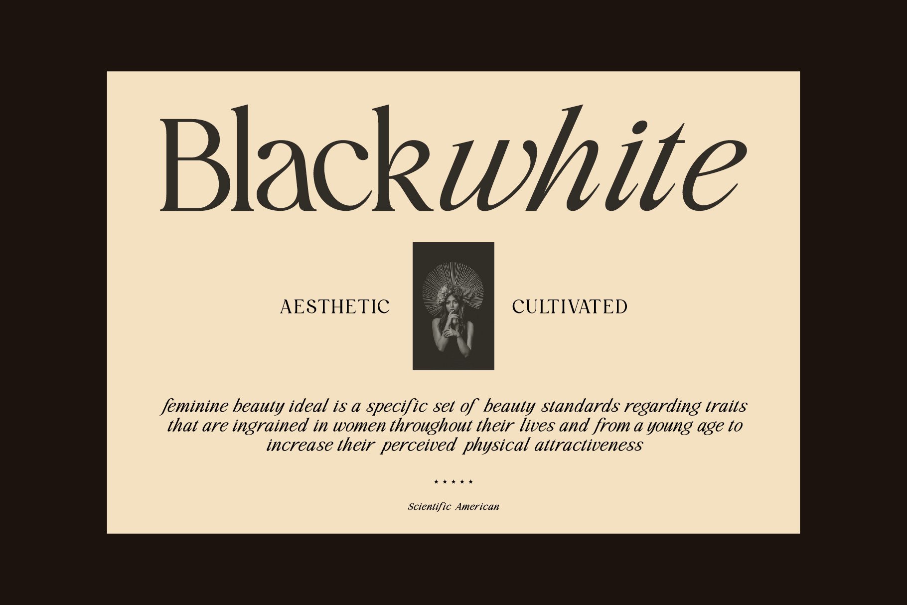 Blackwhite vintage poster design with serif type aesthetic cultivated