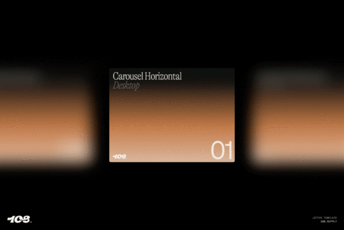 Horizontal carousel template for desktop design showcasing gradient background ideal for digital assets mockup SEO graphics templates for designers.