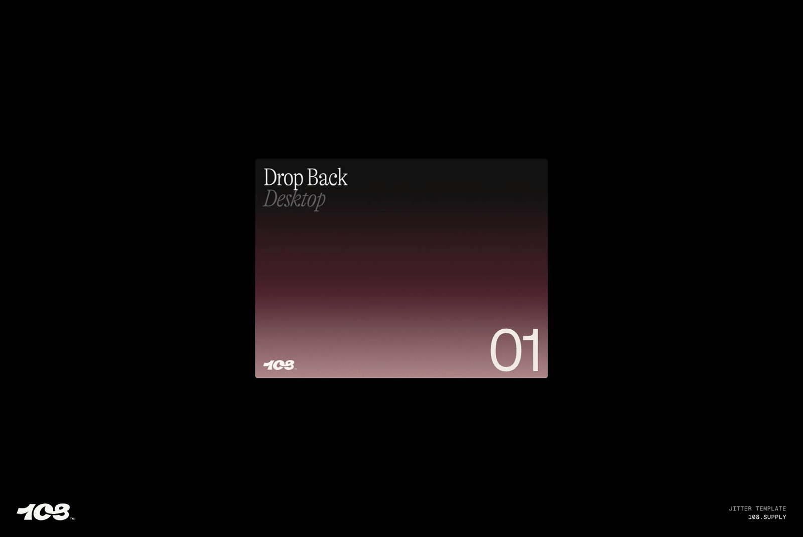 Gradient graphic template titled Drop Back Desktop with dark to light transition design number 01. Ideal for digital mockups and web design projects.