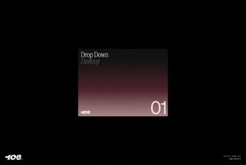 Gradient background mockup for desktop layouts featuring text Drop Down and the number 01 in a minimalist style. Perfect for design templates and graphics.