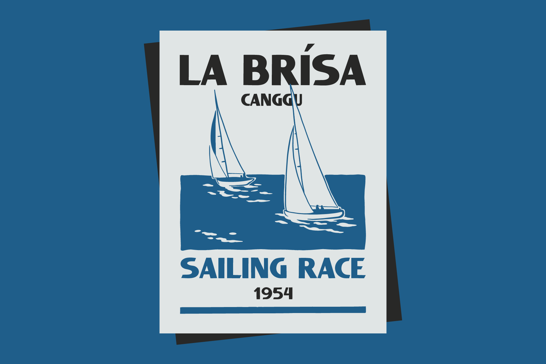 La Brisa Canggu 1954 Sailing Race poster with two boats