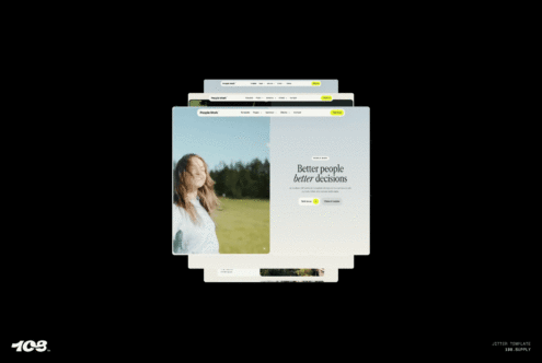 Modern website template showcasing enhanced user experience for designers. Features call-to-action buttons and stylish layout. Ideal for creative projects.
