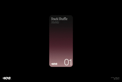 Mobile app mockup template featuring Stack Shuffle design with a gradient background and bold typography. Ideal for designers seeking modern UI elements.