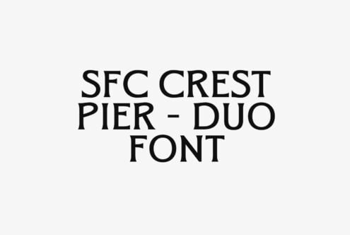 SFC Crest Pier Duo Font displayed in bold black serif typography on light background