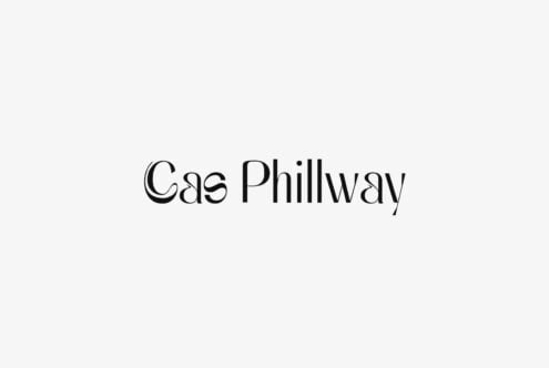 Gas Phillway serif font with elegant outline style on light background