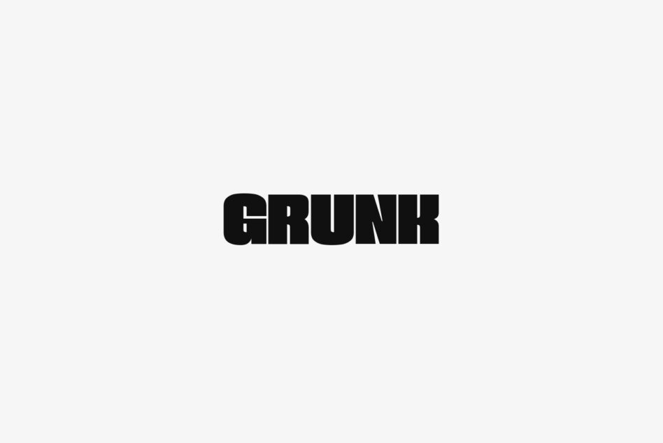 Bold black "GRUNK" typography centered on light gray background