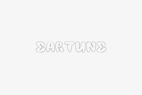 Outlined bubble letters spelling "ZAR TUNE" on light background