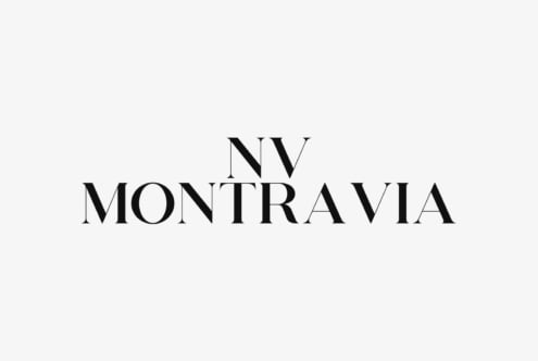 NV Montravia serif font displayed in elegant black lettering on cream background