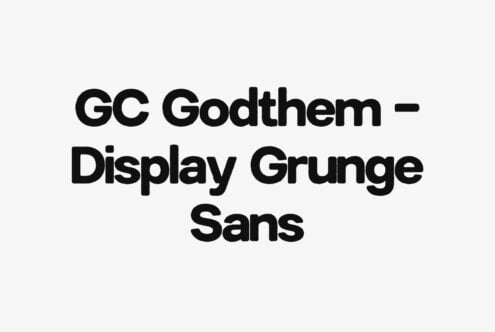 GC Godthem Display Grunge Sans typeface showing bold black letters on light background