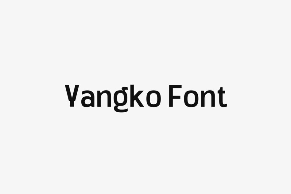 Vangko Font displayed in bold black serif typeface on light gray background