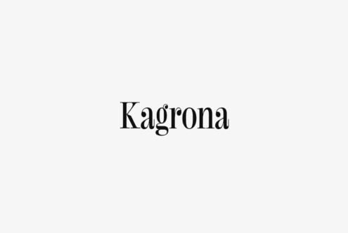 Kagrona serif font displayed in black on clean beige background