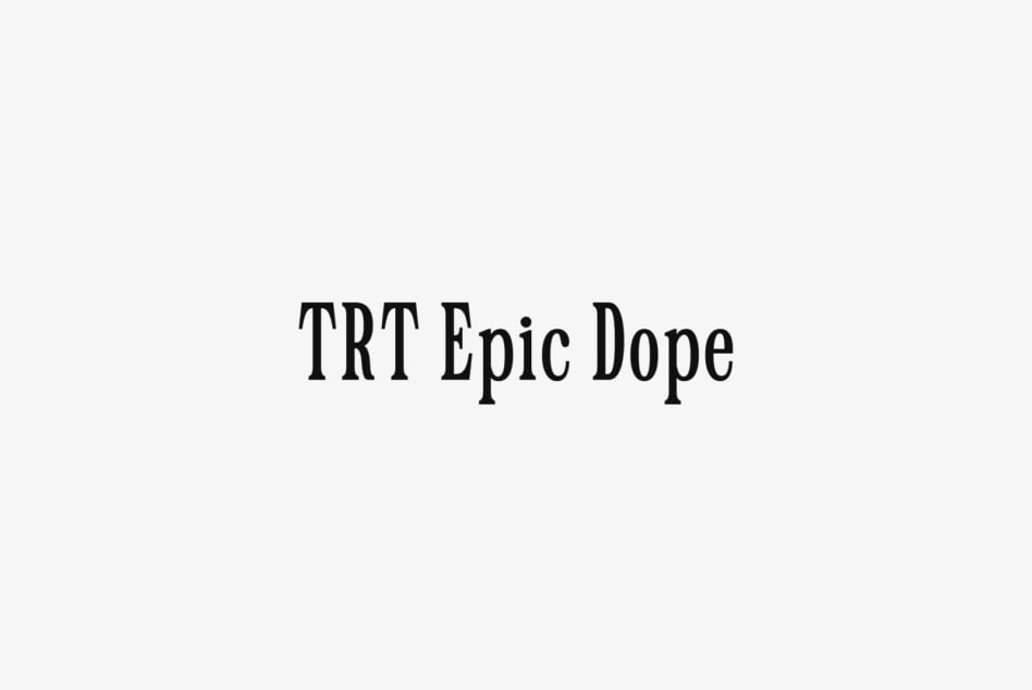 TRT Epic Dope serif font in bold black on light background mockup