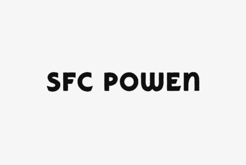 SFC Powen sans serif font in bold black letters on light background