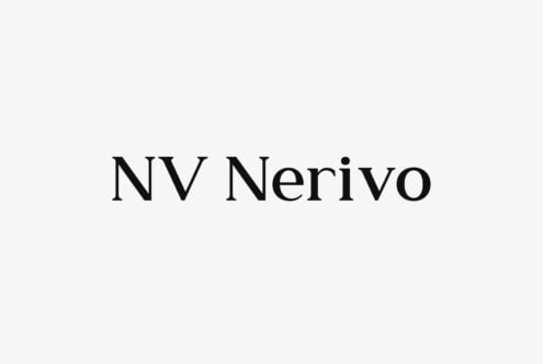 NV Nerivo serif font displayed in black text on light gray background