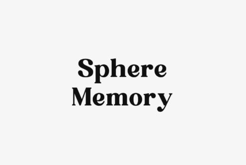 Sphere Memory serif font in bold black on light gray background