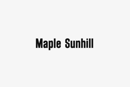 Maple Sunhill bold sans serif font displayed centered on light gray background