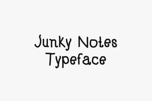 Junky Notes typeface with messy handwritten style on light gray background