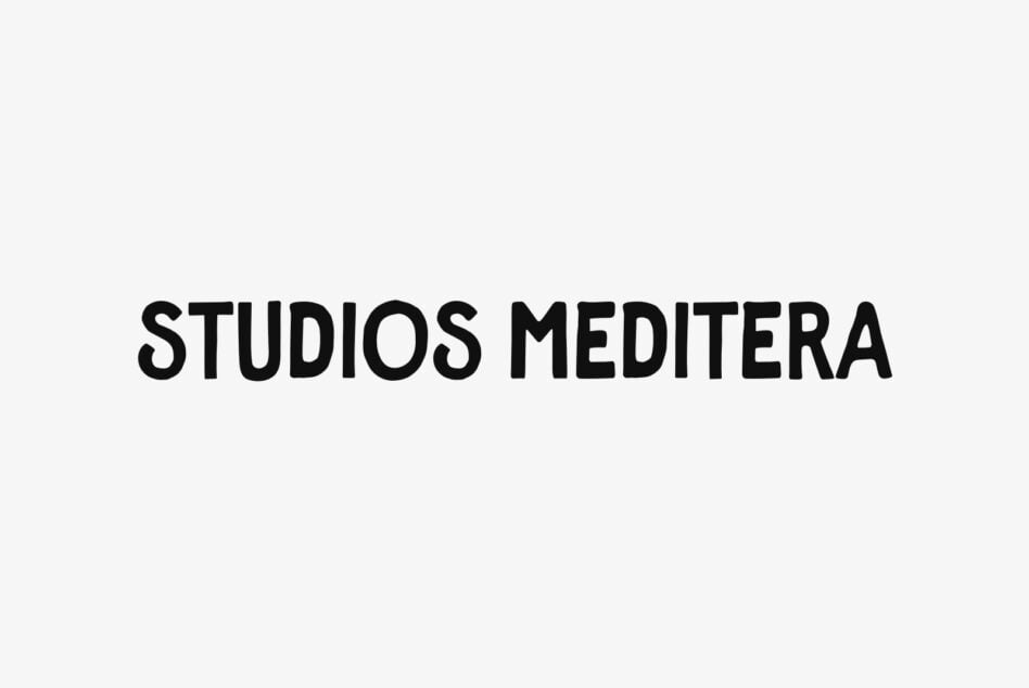 Studios Mediterra bold sans serif typeface on light background