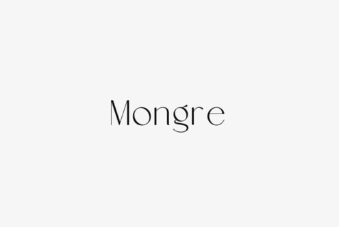 Mongrè minimalist serif font displayed on light neutral background
