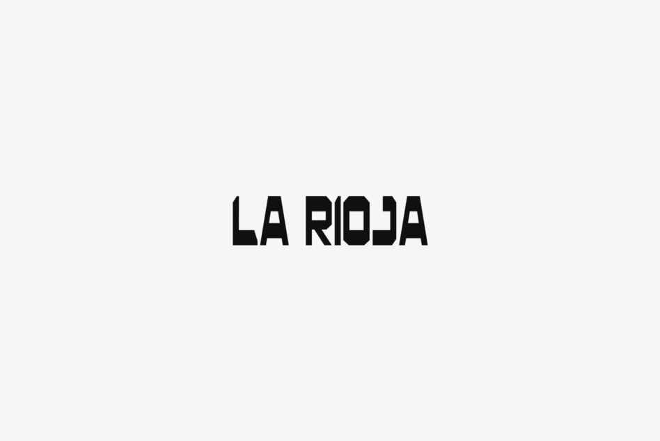 La Rioja bold sans serif typeface in black on light neutral background