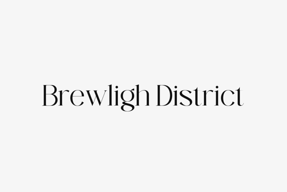 Brewligh District serif font displayed in elegant black typography on light background
