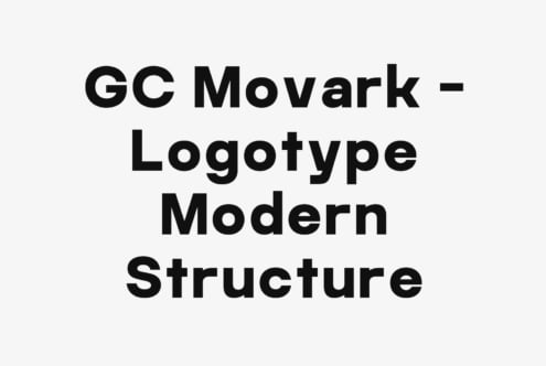 GC Movark logotype with clean modern sans serif typeface on light background