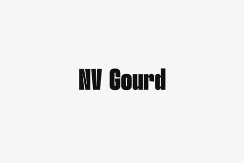 Gourd typeface with bold condensed letters on light gray background