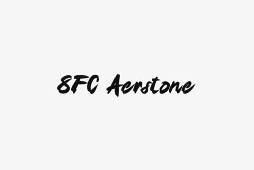 BFC Aerstone font displayed in bold black script on clean light gray background