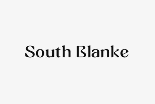 South Blanke serif font displayed in black on light gray background