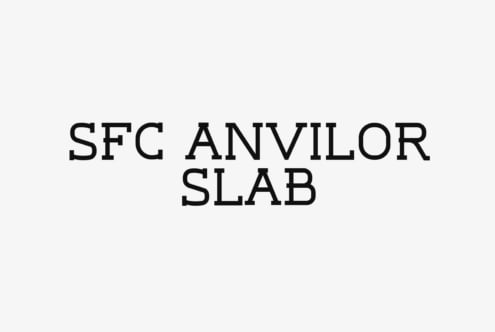 SFC Anvilor Slab serif font displayed in bold black letters on light background