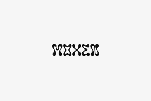 Bold organic typeface with wavy, interlocking letterforms on light background