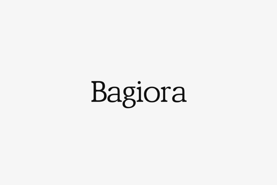 Bagiora serif font displayed in black text on light gray background
