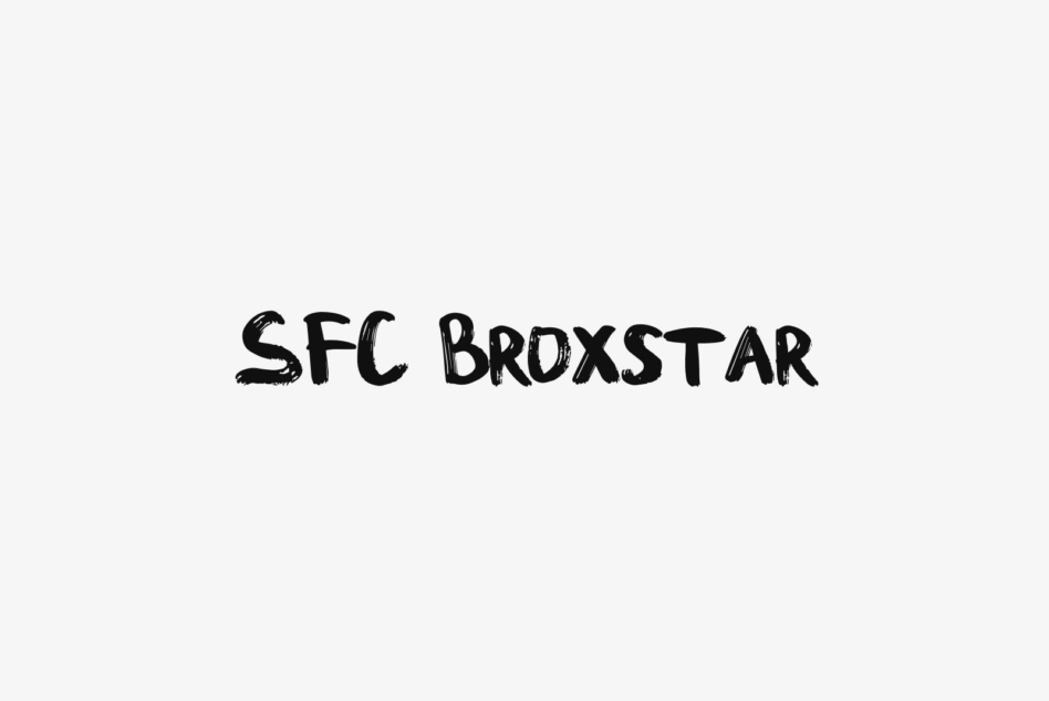 SFC Broxstar hand-drawn font with rough edges on light background