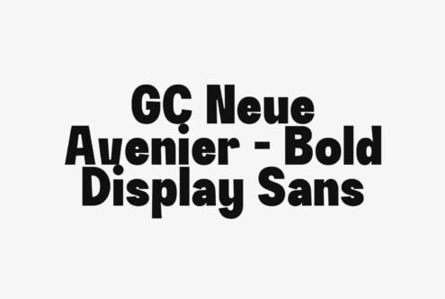 GC Neue Avenier Bold Display Sans typeface sample on light background