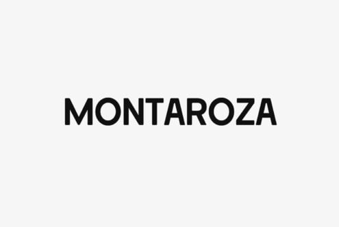 Montaroza sans serif typeface displayed in bold black letters on light background