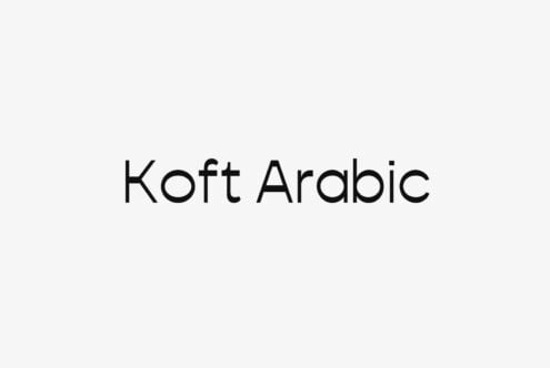 Koft Arabic font displayed in clean black text on light gray background