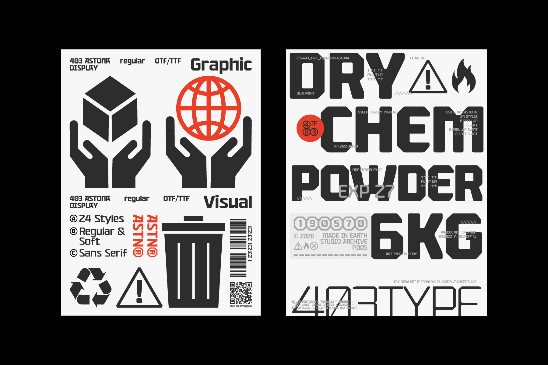 Astonra typeface display with 24 styles, icons, symbols, sans serif variants in regular plus soft weights