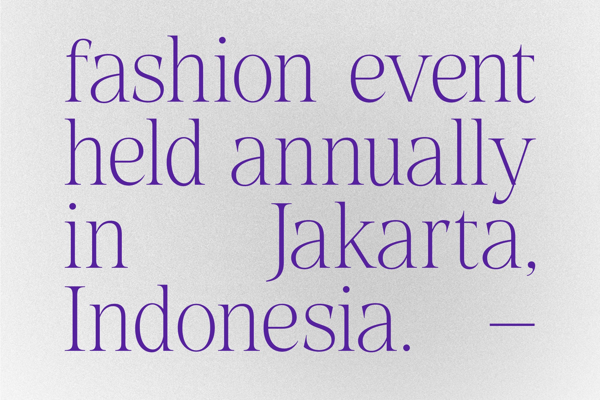 Fashion event held annually in Jakarta, Indonesia