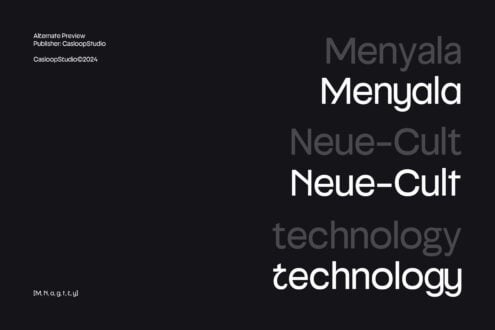 Mengala sans serif font family displayed on dark background with weight variations