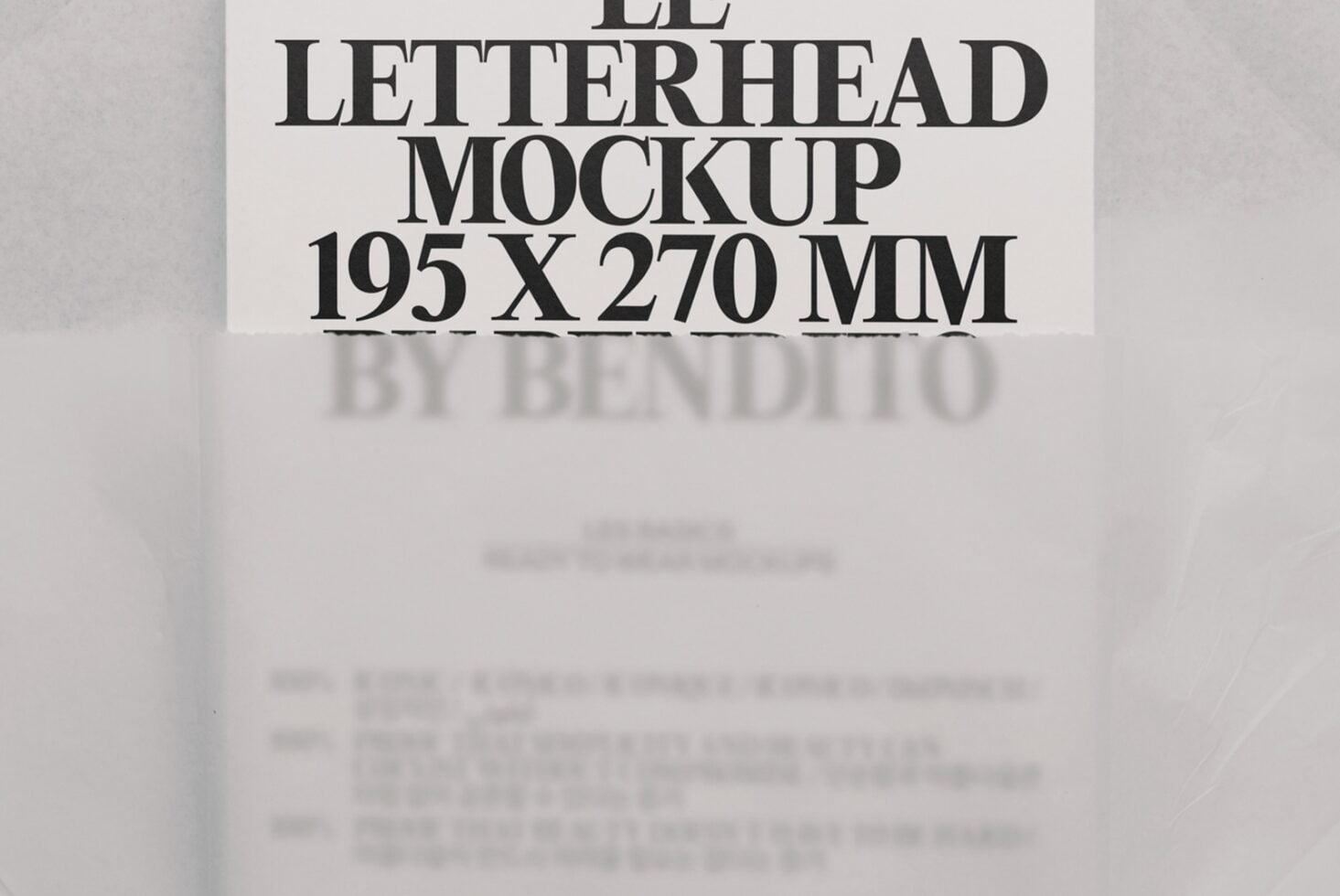 Clean letterhead mockup showing crisp serif typography on white paper with soft shadow backdrop